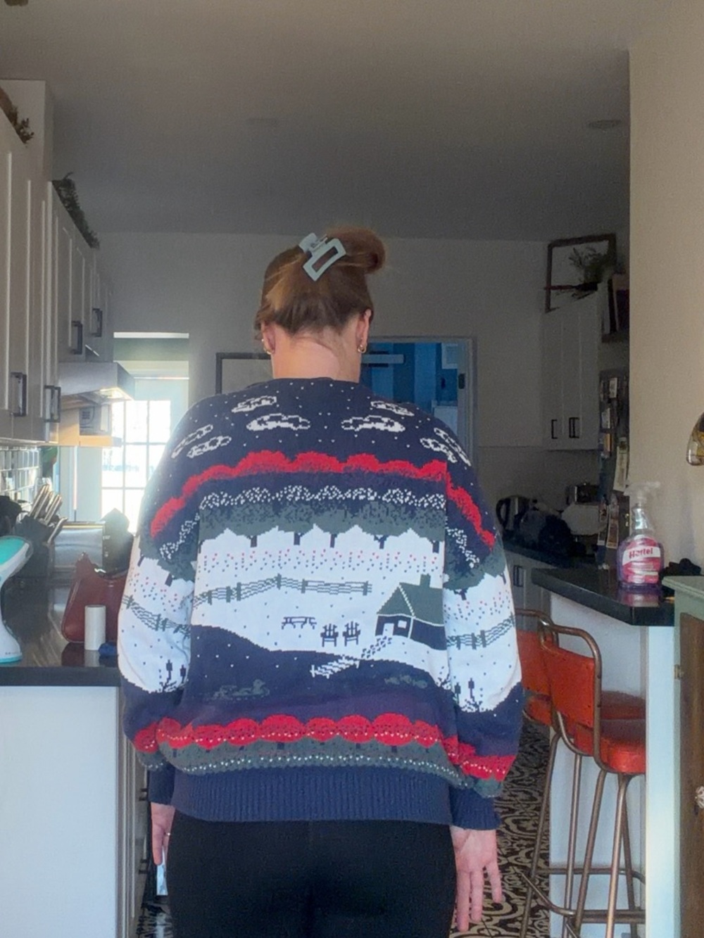 1990s Northern Reflections Navy, Cream & Red Fair Isle Village Cardigan - Picture 13 of 13